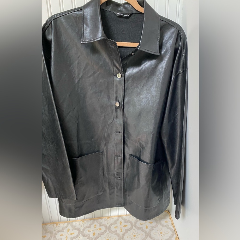 Faux Black Leather Jacket